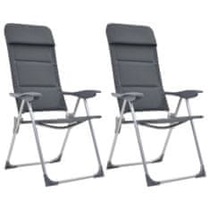 shumee Kempingové židle z hliníku 2 ks 58 x 69 x 111 cm šedé