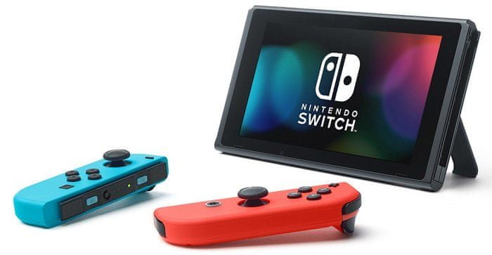 kompaktní herní konzole Nintendo Switch, červená/modrá + Nintendo Labo Vehicle Kit (NSH073) dlouhá výdrž baterie kompaktní rozměry