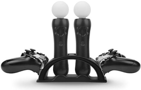 Hama nabíjecí stanice pro PS4/PS VR (54412), držák, praktický, stylový, až 4 zařízení