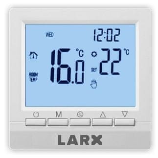 Tlačítkový termostat LARX Wi-Fi ovládání regulace topení mobilem telefonem aplikací chytré topení chytrá domácnost