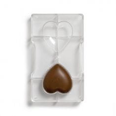 Decora Forma na čokoládu srdce 6,7x6,6cm 