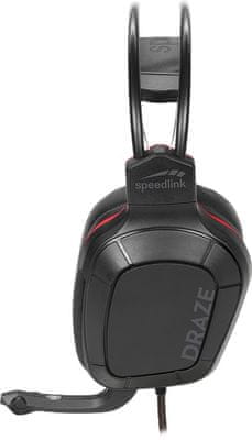 Speedlink Draze (SL-450312-BK) gamer fejhallgató rezgőmód, LED háttérvilágítás