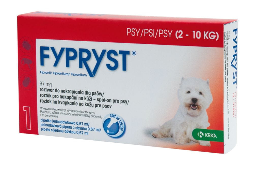 Levně Fypryst spot-on S pes 2-10 kg, 1x0,67 ml