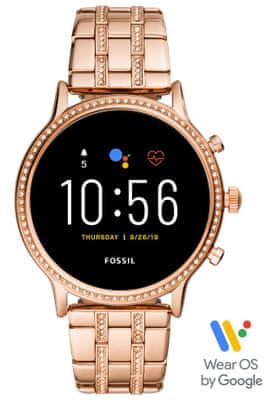 Chytré hodinky Fossil Gen5 Julianna HR, měření tepu, NFC, bezkontaktní platby, volání, telefonování, Google Pay, vodotěsné, GPS, notifikace, placení