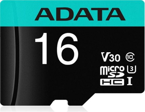 Adata MicroSDHC 16GB U3 V30S + adaptér (AUSDH16GUI3V30SA2-RA1)