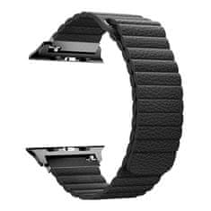 BStrap Leather Loop řemínek na Apple Watch 42/44/45mm, Black