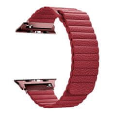 BStrap Leather Loop řemínek na Apple Watch 38/40/41mm, Red