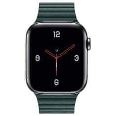 BStrap Leather Loop řemínek na Apple Watch 42/44/45mm, Dark Green