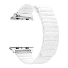 BStrap Leather Loop řemínek na Apple Watch 38/40/41mm, White