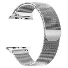 BStrap Milanese řemínek na Apple Watch 42/44/45mm, Silver