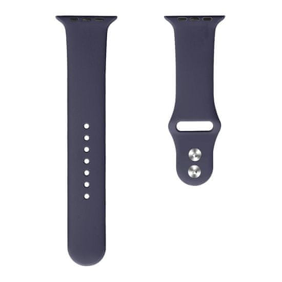 BStrap Soft Silicone řemínek na Apple Watch 42/44/45mm, Midnight Blue