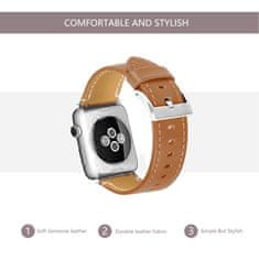 BStrap Leather Italy řemínek na Apple Watch 38/40/41mm, Brown