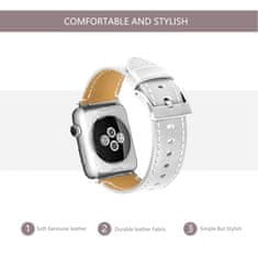 BStrap Leather Italy řemínek na Apple Watch 38/40/41mm, White