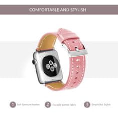 BStrap Leather Italy řemínek na Apple Watch 42/44/45mm, Pink