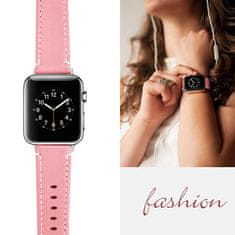 BStrap Leather Italy řemínek na Apple Watch 42/44/45mm, Pink