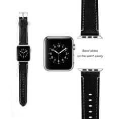 BStrap Leather Italy řemínek na Apple Watch 38/40/41mm, Black