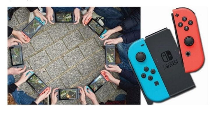 kompaktní herní konzole Nintendo Switch Mario Red & Blue Edition (NSH075) multiplayer hraní ve více lidech 8 konzolí