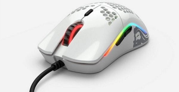 Herní myš Glorious Model O, 6 tlačítek, makra, ergonomie, RGB podsvícení, 12 000 DPI, PixArt PMW3360 Omron