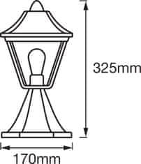 LEDVANCE LED ENDURA CLAS ALU BK/GD 33cm, venkovní svítidlo