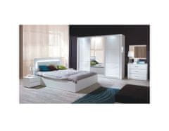KONDELA Manželská postel ASIENA 160x200, bílá / vysoký bílý lesk HG