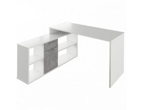 KONDELA PC stůl NOE, bílá / beton