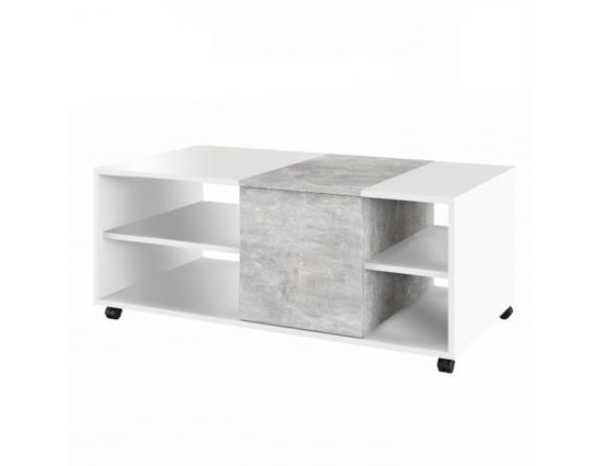 KONDELA Konferenční stolek DELIMARO, bílý/beton