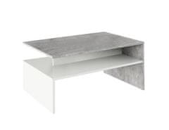 KONDELA Konferenční stolek DAMOLI, beton/bílý