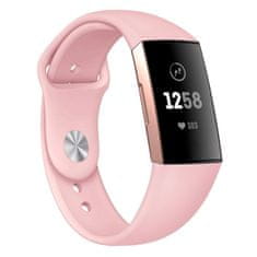 BStrap Silicone (Small) řemínek na Fitbit Charge 3 / 4, sand pink