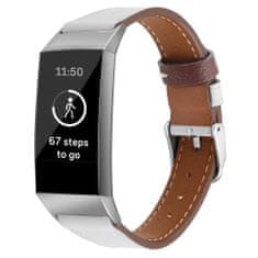 BStrap Leather Italy (Small) řemínek na Fitbit Charge 3 / 4, white