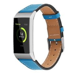 BStrap Leather Italy (Small) řemínek na Fitbit Charge 3 / 4, blue