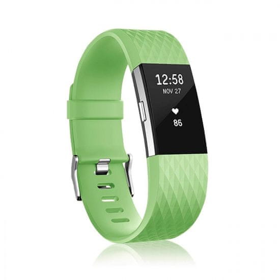 BStrap Silicone Diamond (Small) řemínek na Fitbit Charge 2, green
