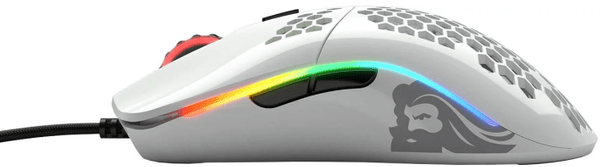 Herní myš Glorious Model O-, bílá (GOM-WHITE) 6 tlačítek, makra, ergonomie, RGB podsvícení, 12 000 DPI, PixArt PMW3360