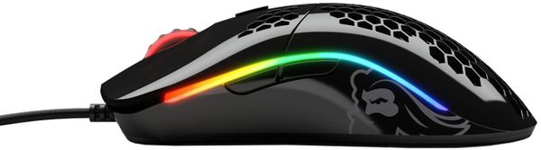 Herní myš Glorious Model O-, lesklá černá (GOM-GBLACK) 6 tlačítek, makra, ergonomie, RGB podsvícení, 12 000 DPI, PixArt PMW3360
