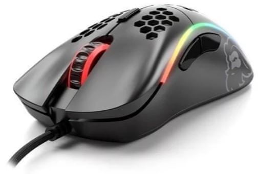 Herní myš Glorious Model D, černá (GD-BLACK) 6 tlačítek, makra, ergonomie, RGB podsvícení, 12 000 DPI, PixArt PMW3360