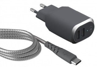 Bigben Force Power Nabíjecí set USB-C/USB-A FPCS2PAAC1M2G 8bFPCS2PAAC1M2G