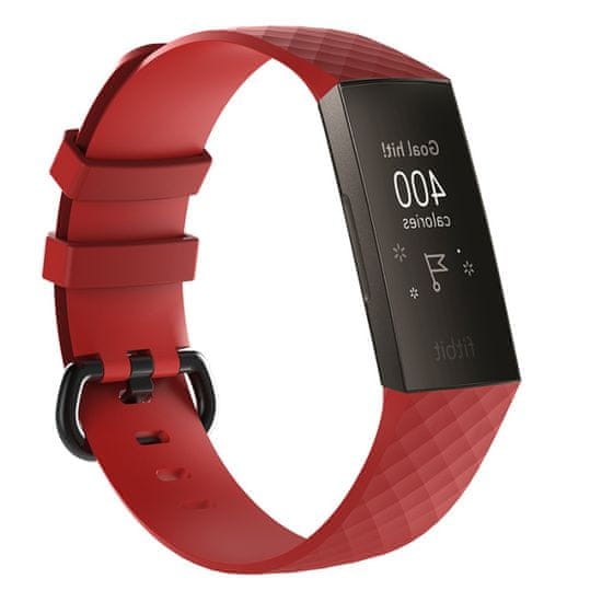 BStrap Silicone Diamond (Large) řemínek na Fitbit Charge 3 / 4, red