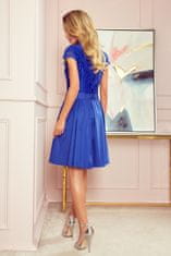 Numoco Dámské krajkové šaty Anna královsky modrá M