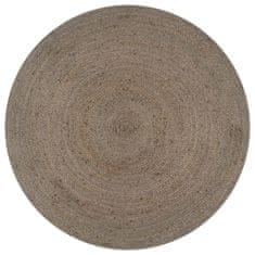 Vidaxl Ručně vyrobený koberec z juty kulatý 90 cm šedý