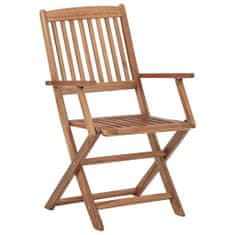Greatstore Skládací zahradní židle s poduškami 4 ks masivní akáciové dřevo