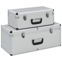 shumee Úložné kufry 2 ks stříbrné hliníkové