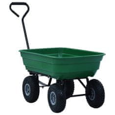 Greatstore Zahradní sklápěcí ruční vozík 300 kg 75 l zelený