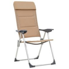shumee Kempingové židle 2 ks krémové 58 x 69 x 111 cm hliník