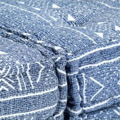 Greatstore 3místný modulární pouf indigo textil