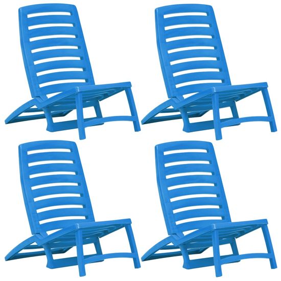 Greatstore Dětské skládací plážové židle 4 ks plastové modré