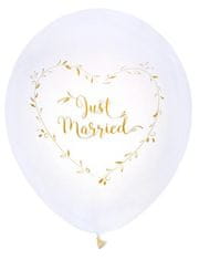 Paris Dekorace Metalické balónky &quot;Just Married&quot; 8 ks, 25 cm