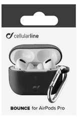 CellularLine Ochranný kryt s karabinou Bounce pro Apple AirPods Pro, černý (BOUNCEAIRPODSPROK)