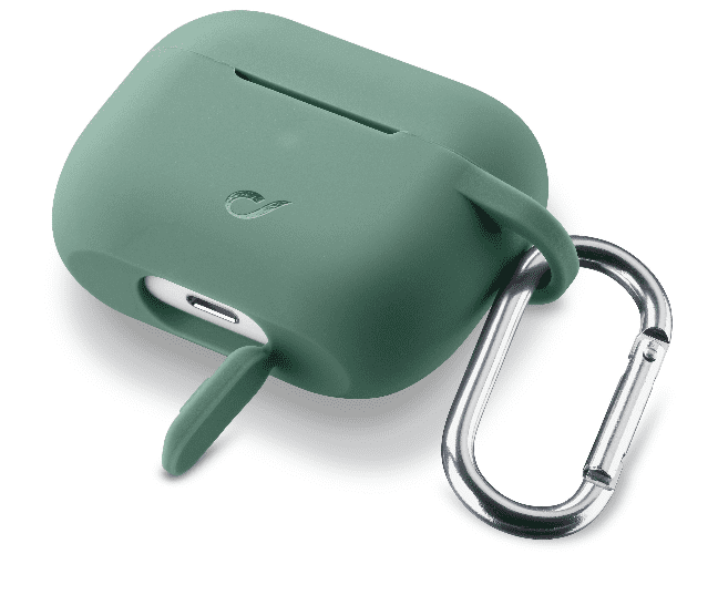 Levně CellularLine Ochranný kryt s karabinou Bounce pro Apple AirPods Pro, zelený (BOUNCEAIRPODSPROG)