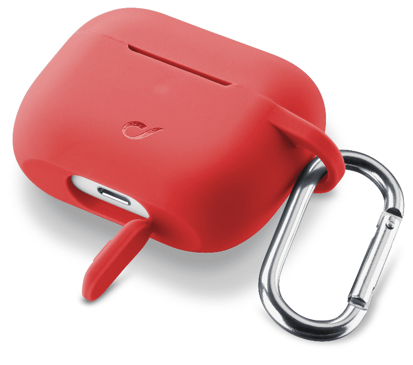 CellularLine Ochranný kryt s karabinou Bounce pro Apple AirPods Pro, červený (BOUNCEAIRPODSPROR)