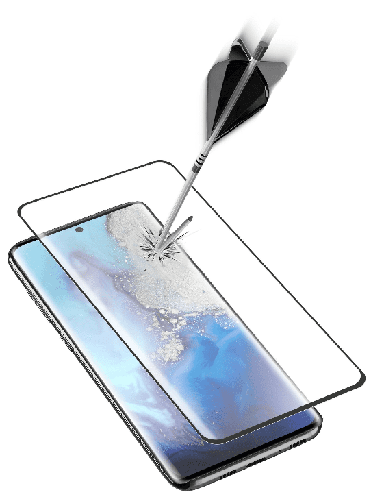 CellularLine Ochranné zaoblené tvrzené sklo pro celý displej Glass pro Samsung Galaxy S20, černé (TE