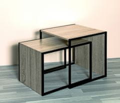 Mørtens Furniture Konferenční stolek Baise, 45 cm, dub/černá